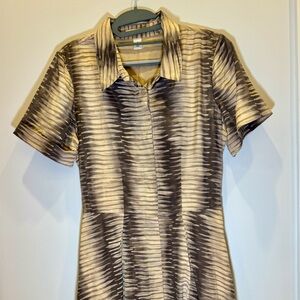 Kenneth Cole Brown and Cream Midi Dress